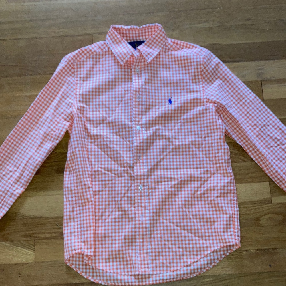 Polo Ralph Lauren Boys L (14/16) Orange Long Sleeve Button-Up